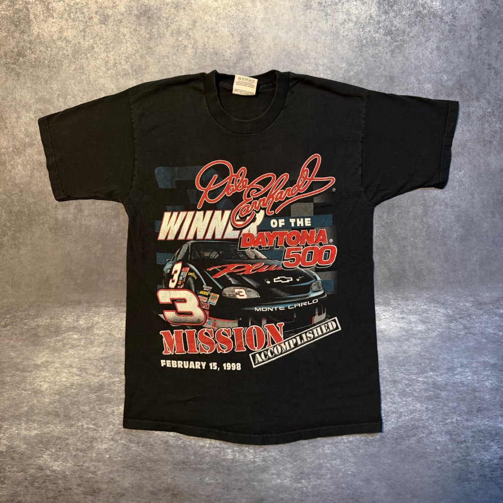 Vtg‎ 1998 Dale Earnhardt Sr Daytona 500 Shirt Mens L NASCAR Mission Hole Back #3